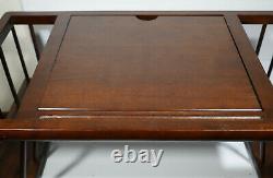 VINTAGE wood BREAKFAST BED TRAY laptop TABLE SIDE POCKETS Magazine rack serving