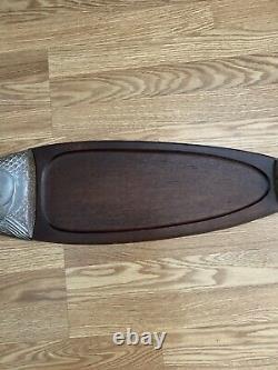 VIintage Fish/salmon Wood Metal ServingTray/Platter or Wall Plaque 8x35