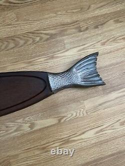 VIintage Fish/salmon Wood Metal ServingTray/Platter or Wall Plaque 8x35