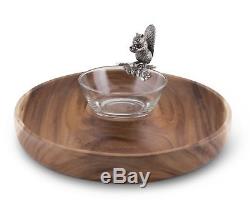 Vagabond House Woodland Creatures Cracker Serving Tray with Squirrel Dip Bowl