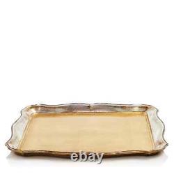 Vietri G10144 Gold/Silver Florentine Rectangle Wood Tray 17.5x14 in