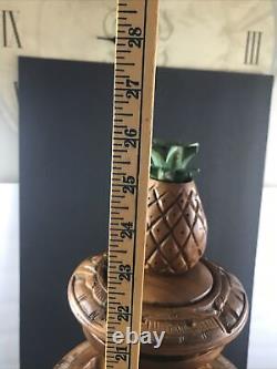 Vintage1960s 3 Tier TIKI COLORED Pineapple Hand Carved Lazy Susan Tidbit Tray