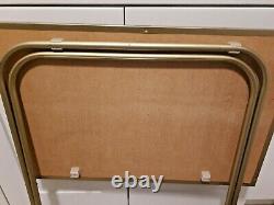 Vintage 1960's 4 Metal Folding TV Trays with Holder on Wheels Signed Robert Wood