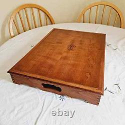 Vintage 19'Lx13Wx2 5/8H Wooden Mahogany Chippendale Butler Serving Tray