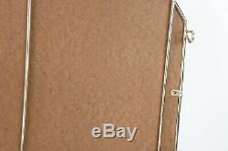 Vintage 60s Mid Century Modern MCM Brass Wood Large Barware Serving Tray Platter