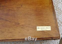Vintage ABERCROMBIE FITCH Wood Brass Serving Tray Eared Grebe Etching Italy Rare