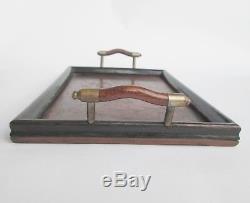 Vintage Antique Edwardian Handcrafted Wooden Pyrography Grape Treen Serving Tray