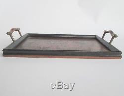 Vintage Antique Edwardian Handcrafted Wooden Pyrography Grape Treen Serving Tray