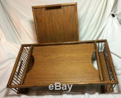 Vintage Antique Wood Breakfast Bed Table & Tray Serving Laptop Nice Display EXC