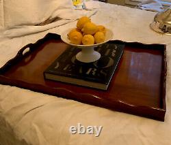 Vintage Baker Furniture Company Chippendale Mahogany Wood Butlers Tray Display