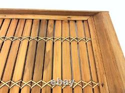 Vintage Bamboo Rattan Style Asian Drink Tray Wood Wooden Decorative Used