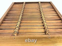 Vintage Bamboo Rattan Style Asian Drink Tray Wood Wooden Decorative Used