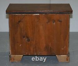 Vintage Burr Walnut Medium Sized Chest Of Drawers With Butlers Serving Tray