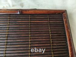 Vintage Chinese Bamboo & Wood Serving Tray Small Tea Tray Tea Table Bed Tray 16