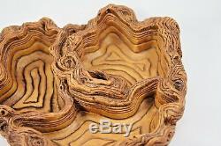 Vintage Coco Joe's Hapa Wood Serving Tray Hawaii Nut Bowl Dish Tree Design 9