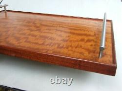 Vintage Curly Maple Wood Grain Flame Design Serving Tray Australian Cedar Bonded