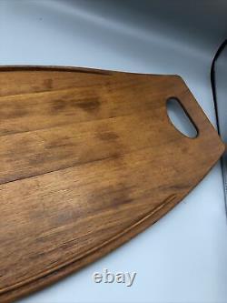Vintage Dansk Jens Quistgaard IHQ Teak Wood Surfboard Serving Tray