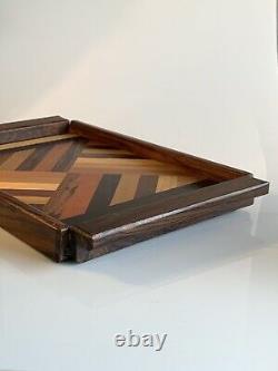 Vintage Don Shoemaker For Sensel Inlays Wood Serving Tray Mid Century Modern