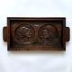Vintage French Hand Carved Wooden Serving Tray Brittany Heads Woman & Man Signed