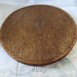Vintage French Raphael Quinquina Green Felt Round Wooden Serving Tray Rare