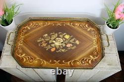 Vintage French Wood inlaid Serving tray 1970 rare