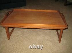 Vintage GOODWOOD Solid Teak Wood Folding Serving Bed Tray