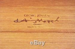 Vintage Georg Jensen Henning Koppel Teak Wood Serving Tray Modern Design Denmark