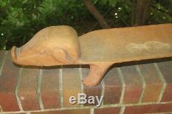 Vintage Hand Carved Wood PIG Platter Tray 21 Long Charcuterie Meat Cheese Board