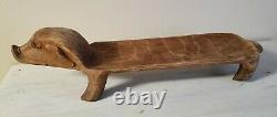 Vintage Hand Carved Wood PIG Platter Tray 28 Long Charcuterie Meat Cheese Board
