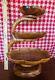 Vintage Hand Made Carved Wooden Tiered Appetizer Tray Stand