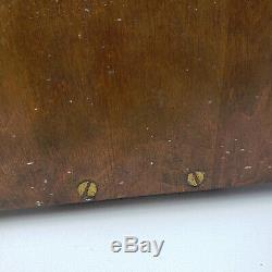 Vintage Hand Painted Primative Mission Oak Wood Serving Tray Fox Terrier SIGNED