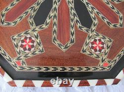 Vintage Handcrafted Taracea Inlaid Wood Marquetry Trays Granada Spain- Set of 2