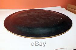 Vintage Huge Round Wood Wooden Serving Tray 23.5 Inches Early Eames