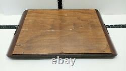 Vintage Iridescent Peacock Marquetry Wooden Serving Tray 20 x 13