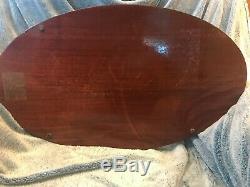 Vintage Manning, Bowman & Co. Wood Mahogany Oval Serving Tray Genie Lamp Rare