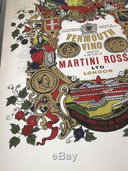 Vintage Martini rossi tray platter trade mark torino italy london vermouth vino