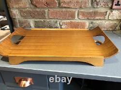 Vintage Mid Century Breakfast Tray Butler Tray Folding Legs Beech Serving Vgc