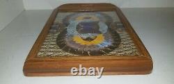 Vintage Morpho Butterfly Wing Wood Serving Tray