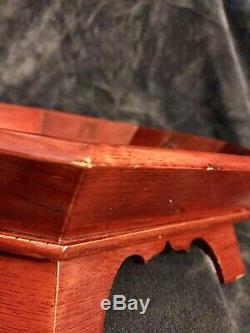 Vintage Oriental Asian Chinese Lacquered Wood Serving Tray WithLegs 14.5