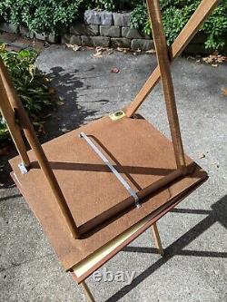 Vintage R. R. Scheibe Folding Wooden TV Tray Wood Tables Fiberglass Tops Birds