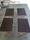 Vintage Retro Faux Wood Aluminum Metal TV Dinner Tables and Stand Set of 5
