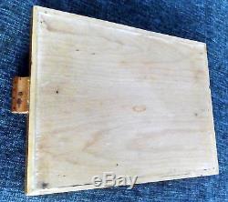 Vintage Romanian wood tray 1950s lacquer home decor serving trays, woodenware