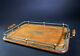 Vintage Scarce Art Deco Serving Tray with Brass & Wood Handles
