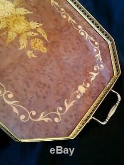 Vintage Sorrento Italy inlay wood serving tray