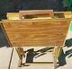 Vintage Standing TV Trays With Cart Faux Wood Mid Century Modern Lot Of Four