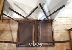 Vintage TV Trays Set Of 4 Dark Wood MCM WITH STAND