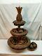 Vintage Tiki Hand Carved Monkey Pod Wood 3 Tier Lazy Susan with Fruits 26in x 15in