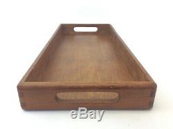 Vintage Used Kalmar Designs Teak Wood Thailand Serving Tray Rectangular Dovetail