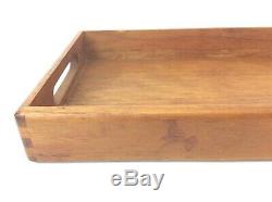 Vintage Used Kalmar Designs Teak Wood Thailand Serving Tray Rectangular Dovetail