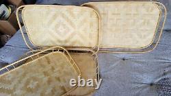 Vintage Wicker Rattan Bamboo Serving Tray Tiki Lap Midcentury Modern